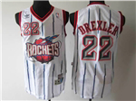 Houston Rockets #22 Clyde Drexler White Pinstripe Hardwood Classics Jersey