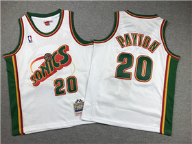 Seattle SuperSonics #20 Gary Payton Youth 1995-96 White Hardwood Classics Jersey