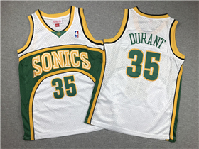 Seattle SuperSonics #35 Kevin Durant Youth 2007-08 White Hardwood Classics Jersey