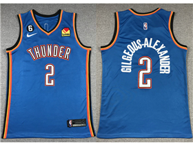 Oklahoma City Thunder #2 Shai Gilgeous-Alexander Blue Swingman Jersey