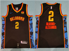 Oklahoma City Thunder #2 Shai Gilgeous-Alexander 2024-25 Black City Edition Swingman Jersey