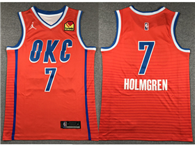 Oklahoma City Thunder #7 Chet Holmgren 2023-24 Orange Statement Edition Swingman Jersey