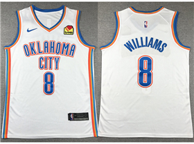 Oklahoma City Thunder #8 Jalen Williams White Swingman Jersey
