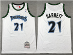 Minnesota Timberwolves #21 Kevin Garnett 1997-98 White Hardwood Classics Jersey