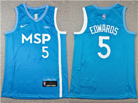 Minnesota Timberwolves #5 Anthony Edwards Light Blue MSP City Edition Swingman Jersey