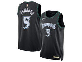 Minnesota Timberwolves #5 Anthony Edwards 2025-26 Black Classic Swingman Jersey