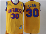 Golden State Warriors #30 Stephen Curry Gold Hardwood Classics Jersey