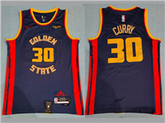 Golden State Warriors #30 Stephen Curry 2024-25 Navy City Edition Swingman Jersey