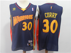 Golden State Warriors #30 Stephen Curry Throwback Navy Hardwood Classics Jersey