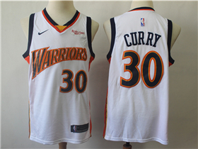 Golden State Warriors #30 Stephen Curry Throwback White Swingman Jersey