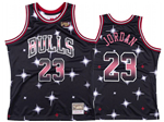 Chicago Bulls #23 Michael Jordan Black Starry Hardwood Classics Jersey