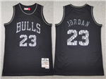 Chicago Bulls #23 Michael Jordan Black Snakeskin Hardwood Classics Jersey