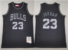 Chicago Bulls #23 Michael Jordan Black Snakeskin Hardwood Classics Jersey