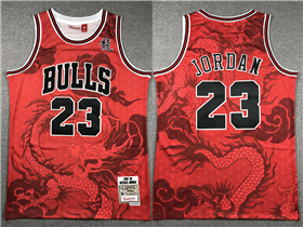Chicago Bulls #23 Michael Jordan Year of the Dragon Red Hardwood Classics Jersey
