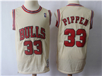Chicago Bulls #33 Scottie Pippen Gold Hardwood Classics Jersey