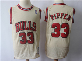 Chicago Bulls #33 Scottie Pippen Gold Hardwood Classics Jersey