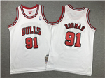 Chicago Bulls #91 Dennis Rodman Youth 1997-98 White Hardwood Classics Jersey