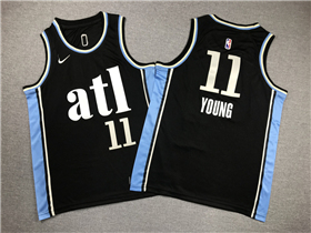 Atlanta Hawks #11 Trae Young Youth 2023-24 Black City Edition Swingman Jersey