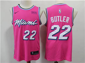 Miami Heat #22 Jimmy Butler Pink Earned Edition Swingman Jersey