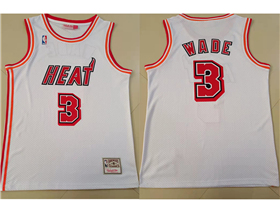 Miami Heat #3 Dwyane Wade White Hardwood Classics Jersey