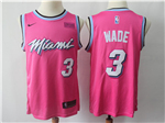 Miami Heat #3 Dwyane Wade Pink Earned Edition Swingman Jersey