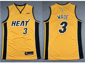 Miami Heat #3 Dwyane Wade 2020-21 Yellow Earned Edition Swingman Jersey
