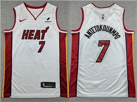 Miami Heat #7 Giannis Antetokounmpo White Swingman Jersey