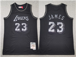 Los Angeles Lakers #23 LeBron James Black Snakeskin Hardwood Classics Jersey