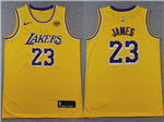 Los Angeles Lakers #23 Lebron James Gold Swingman Jersey