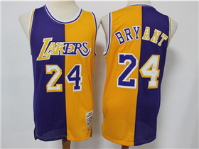 Los Angeles Lakers #24 Kobe Bryant Purple Gold Split Hardwood Classics Jersey