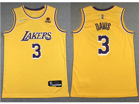 Los Angeles Lakers #3 Anthony Davis Gold Swingman Jersey