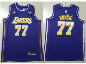 Los Angeles Lakers #77 Luka Dončić 2025-26 Purple Statement Swingman Jersey