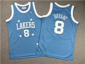 Los Angeles Lakers #8 Kobe Bryant Youth Light Blue Hardwood Classics Jersey