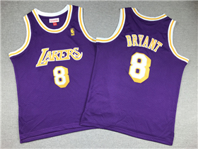 Los Angeles Lakers #8 Kobe Bryant Youth 1996-97 Purple Hardwood Classics Jersey