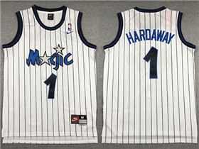 Orlando Magic #1 Anfernee Hardaway Throwback White Jersey