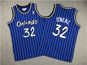 Orlando Magic #32 Shaquille O'Neal Youth 1994-45 Blue Hardwood Classics Jersey