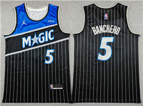 Orlando Magic #5 Paolo Banchero 2025-26 Black Statement Edition Swingman Jersey