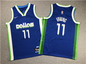 Dallas Mavericks #11 Kyrie Irving Youth 2022-23 Blue City Edition Swingman Jersey