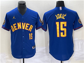 Denver Nuggets #15 Nikola Jokić Blue Baseball Jersey