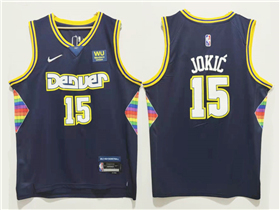 Denver Nuggets #15 Nikola Jokić 2021-22 Navy City Edition Swingman Jersey