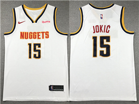 Denver Nuggets #15 Nikola Jokić White Swingman Jersey