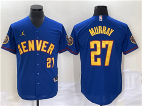 Denver Nuggets #27 Jamal Murray Blue Baseball Jersey