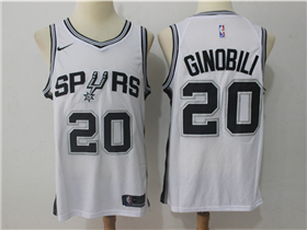 San Antonio Spurs #20 Manu Ginobili White Swingman Jersey