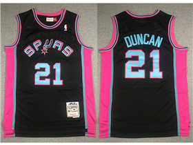 San Antonio Spurs #21 Tim Duncan 1998-99 Black Reload Hardwood Classics Jersey