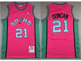San Antonio Spurs #21 Tim Duncan 1998-99 Pink Reload Hardwood Classics Jersey