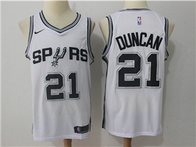 San Antonio Spurs #21 Tim Duncan White Swingman Jersey