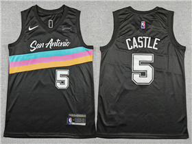 San Antonio Spurs #5 Stephon Castle 2025-26 Black City Edition Swingman Jersey
