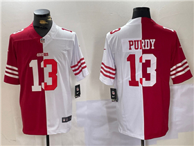 San Francisco 49ers #13 Brock Purdy Split White/Red Limited Jersey