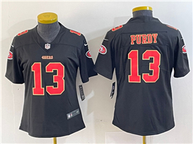 San Francisco 49ers #13 Brock Purdy Women's Carbon Black Fashion Limited Jersey