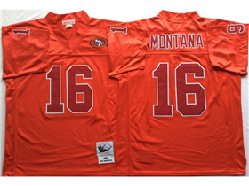 San Francisco 49ers #16 Joe Montana 1989 Red Throwback Jersey